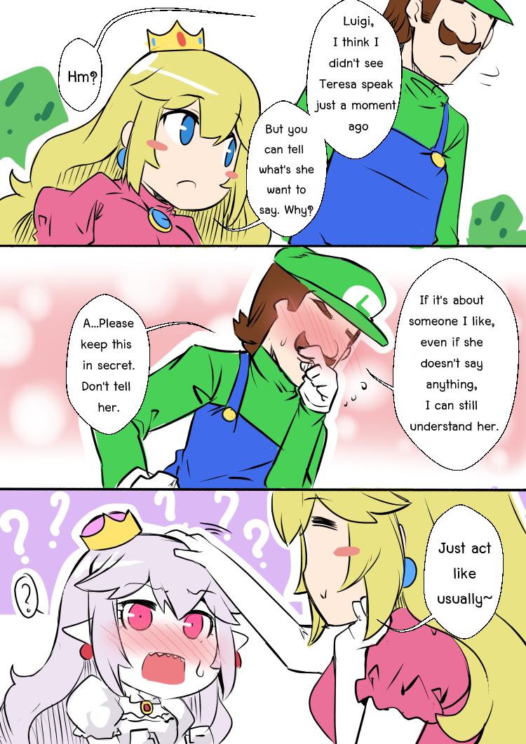princess peach, luigi, and princess king boo (mario and 2 more) drawn by sesield