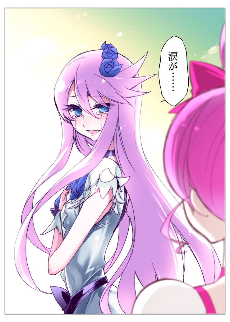 hanasaki tsubomi, tsukikage yuri, cure blossom, and cure moonlight (precure and 1 more) drawn by ishida_akira