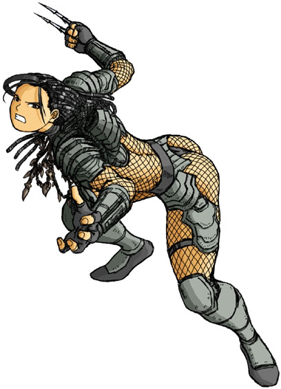 predator and noguchi machiko (alien and 2 more) drawn by max_kim