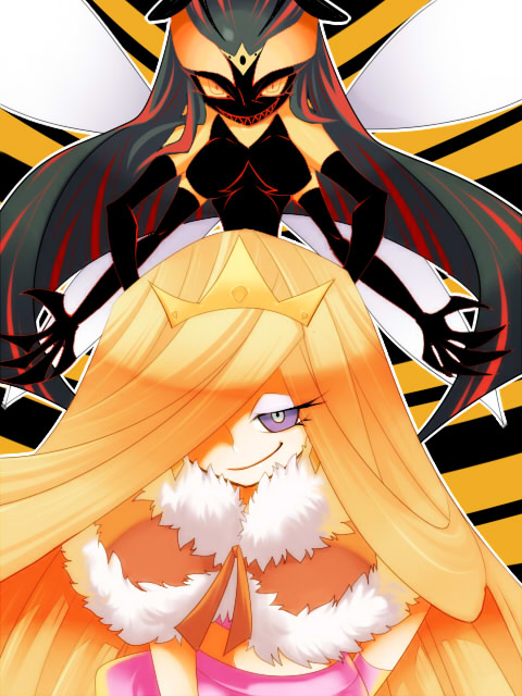 ghost and queen barbie (panty & stocking with garterbelt) drawn by kitarow