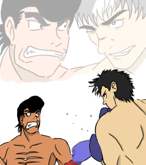 guts and takamura mamoru (berserk and 1 more) drawn by drawfag