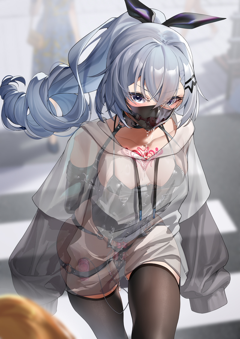 silver wolf (honkai and 1 more) drawn by ginklaga