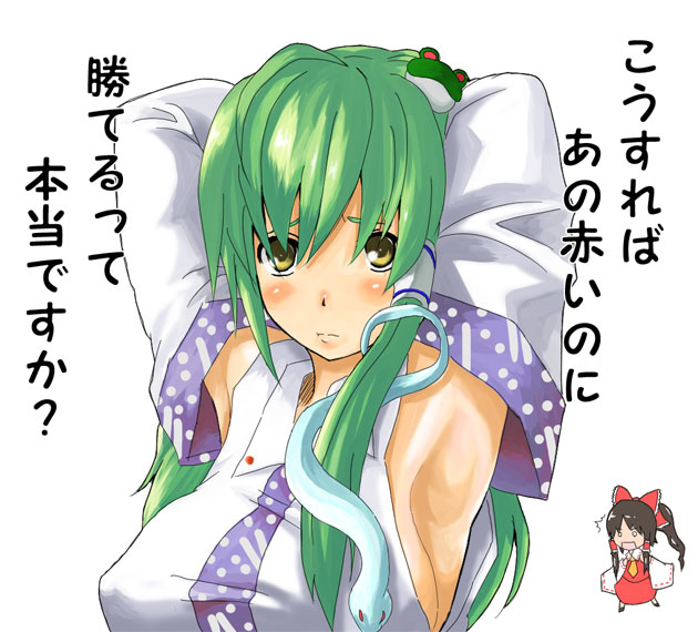 hakurei reimu and kochiya sanae (touhou) drawn by kinsenka