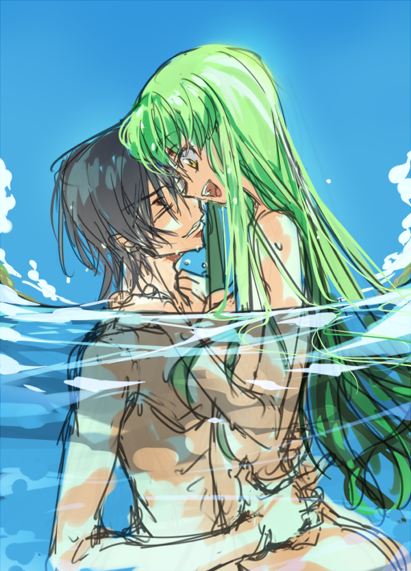 c.c. and lelouch vi britannia (code geass) drawn by creayus