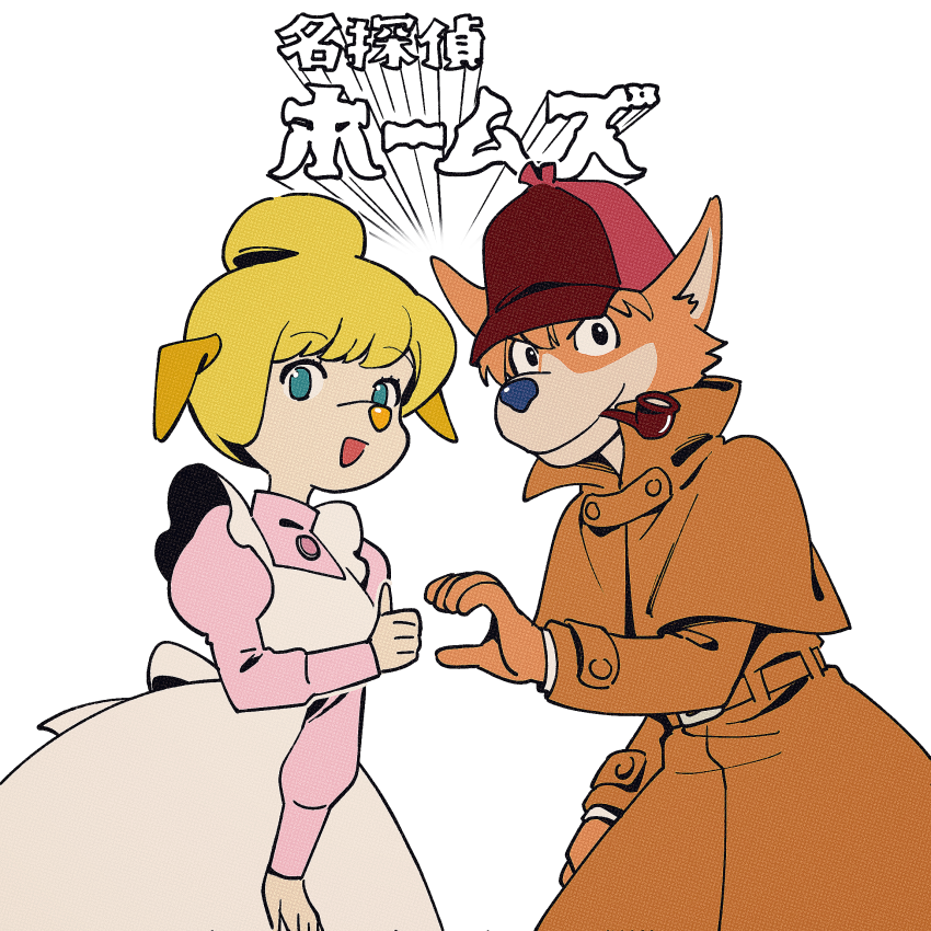sherlock holmes and marie hudson (meitantei holmes) drawn by juuami