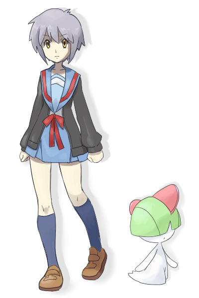 nagato yuki and ralts (pokemon and 2 more) drawn by a-ka