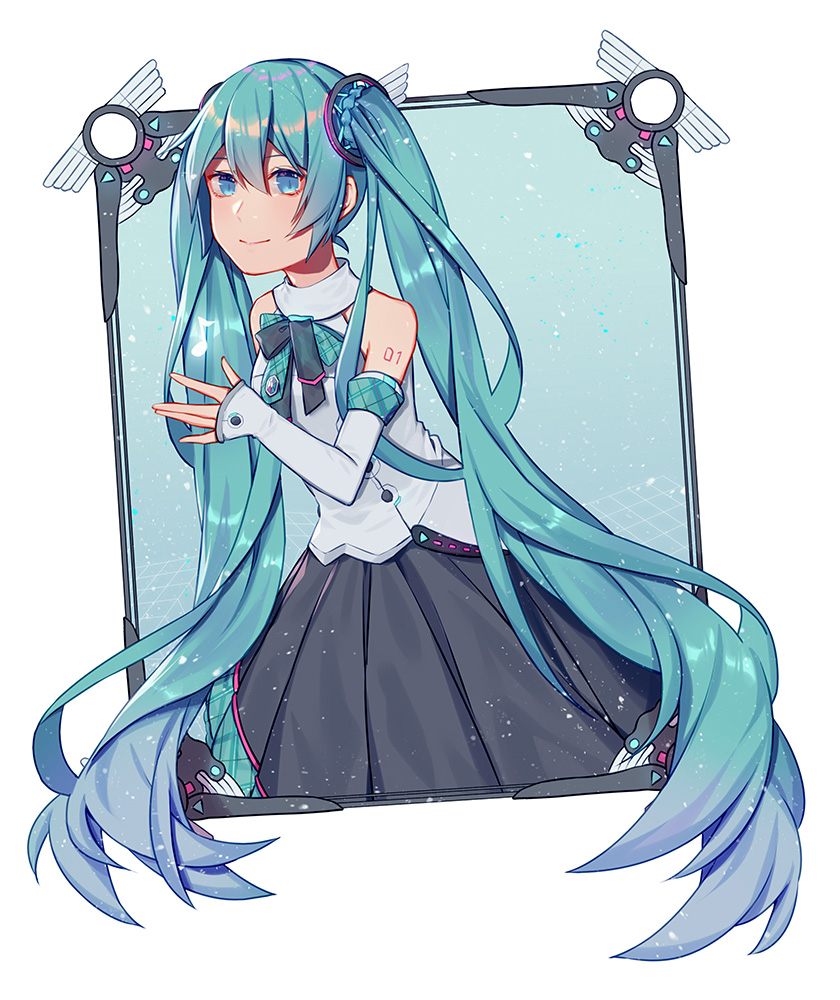 hatsune miku and magical mirai miku (vocaloid and 1 more) drawn by wenz