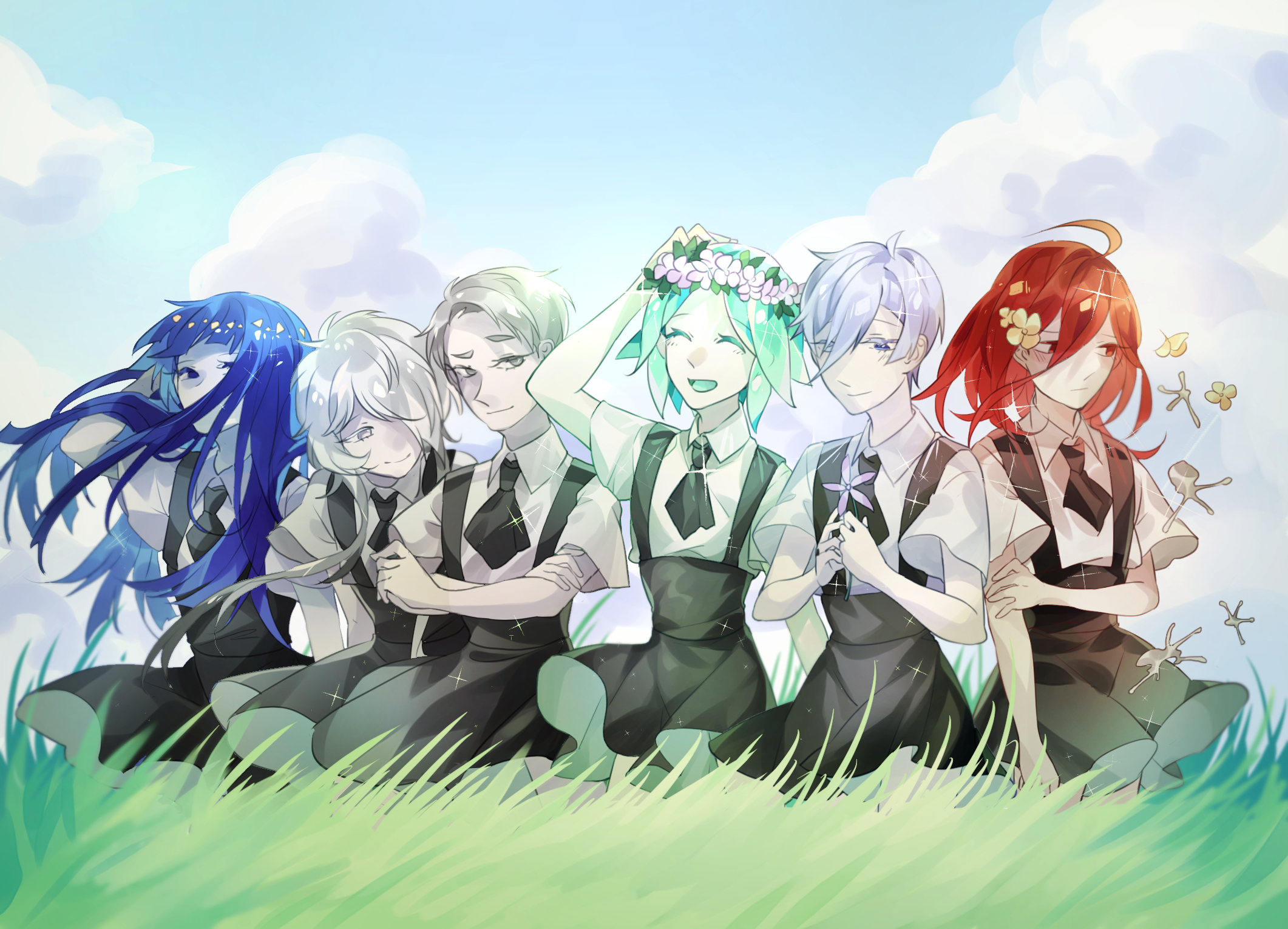 Phosphophyllite Shinsha Antarcticite Lapis Lazuli Cairngorm And 1 More Houseki No Kuni Drawn By Yuyu Qianlan Danbooru The land is constantly attacked by the moon people in order to capture the gems. phosphophyllite shinsha antarcticite