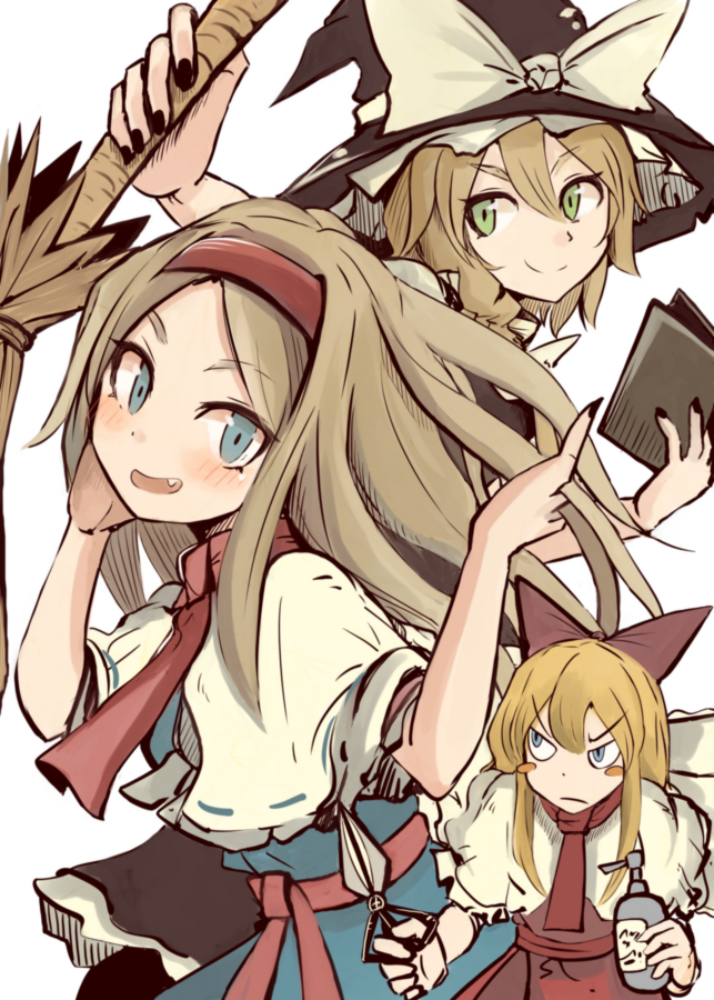 kirisame marisa, alice margatroid, and shanghai doll (touhou) drawn by necro_(nekurodayo)