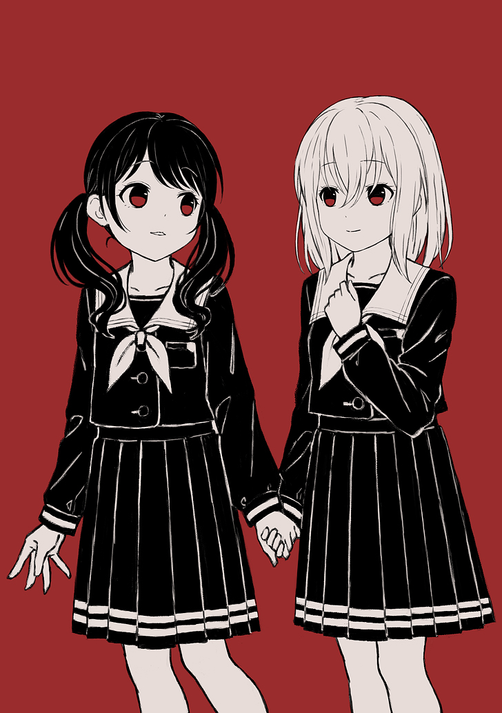 kurata mashiro and futaba tsukushi (bang dream!) drawn by saiko_dagashi