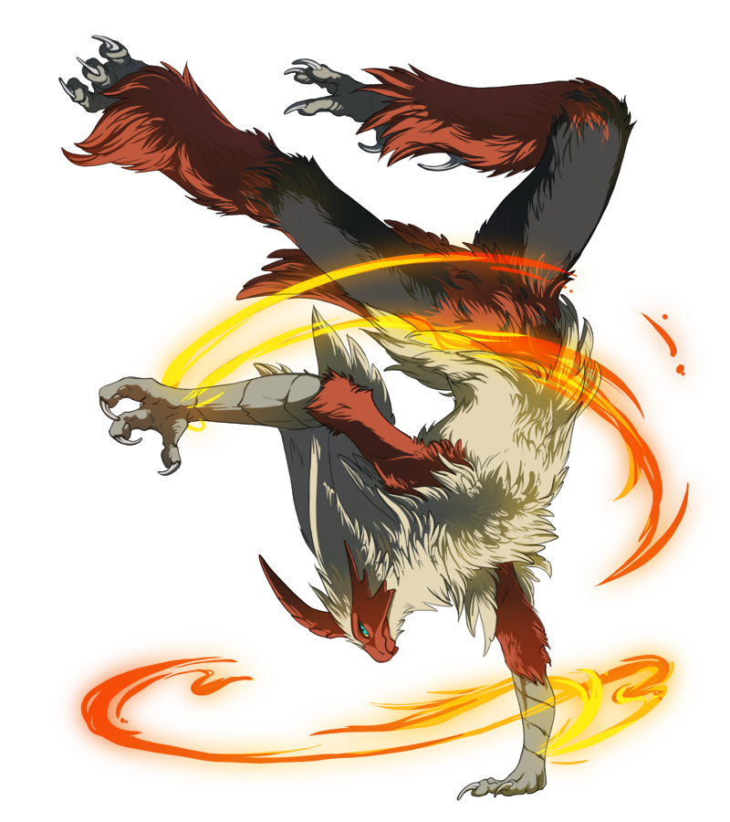 blaziken and mega blaziken (pokemon) drawn by endivinity