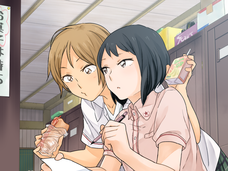 inamoto miyu and amishima matsuri (okujou no yurirei-san) drawn by pe88y_(yu_tsugirls)
