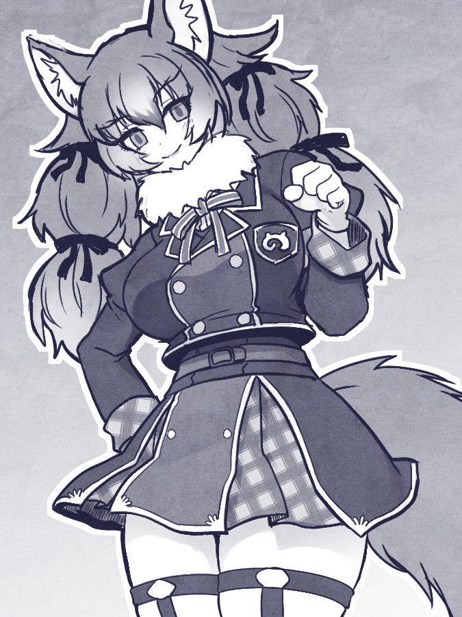 dire wolf (kemono friends and 1 more) drawn by totokichi