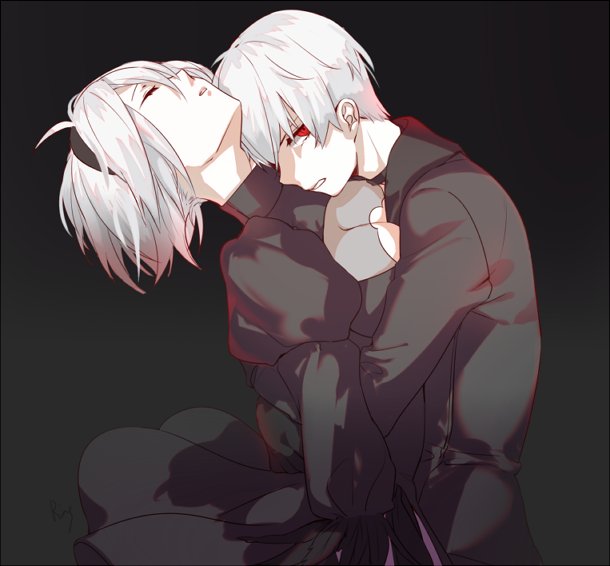 2b and 9s (nier and 1 more) drawn by aki663