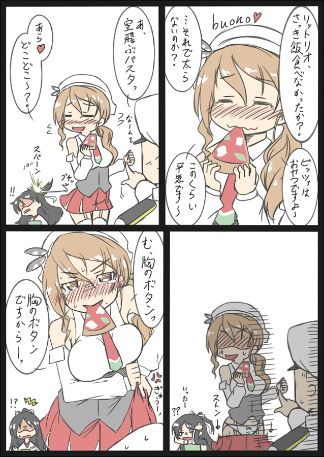 admiral, katsuragi, and littorio (kantai collection) drawn by hoso_miyuki