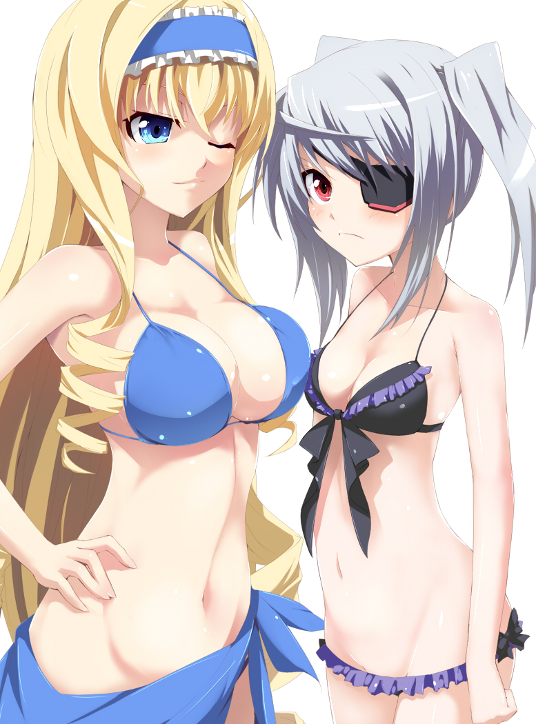 cecilia alcott and laura bodewig (infinite stratos) drawn by grune