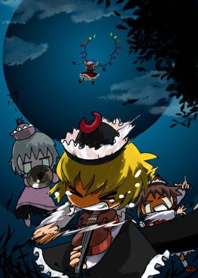 flandre scarlet, lunasa prismriver, merlin prismriver, and lyrica prismriver (touhou) drawn by 3105
