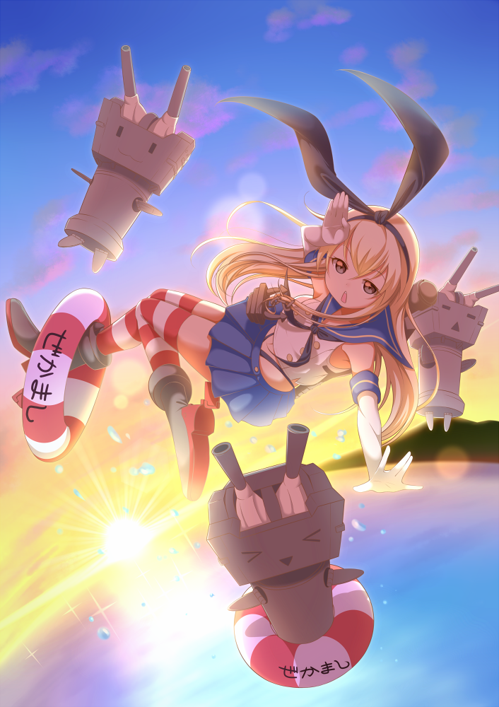 shimakaze and rensouhou-chan (kantai collection) drawn by gurande_(g-size)
