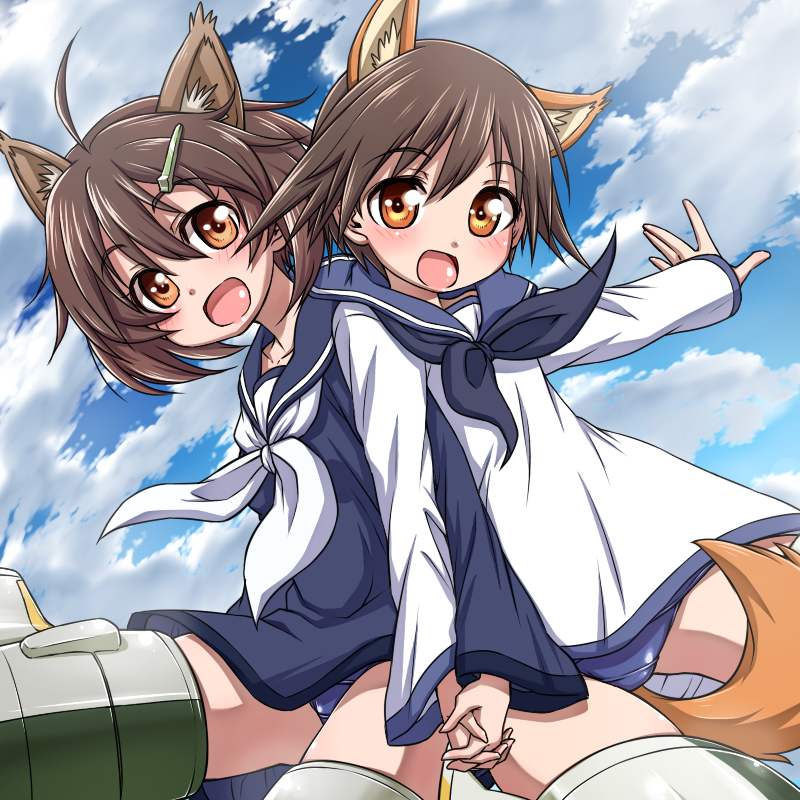 miyafuji yoshika and karibuchi hikari (world witches series and 2 more) drawn by hanya_(hanya_yashiki)