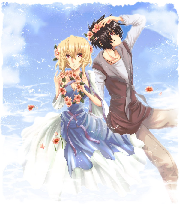 shinn asuka and stellar loussier (gundam and 2 more) drawn by yuzucoma