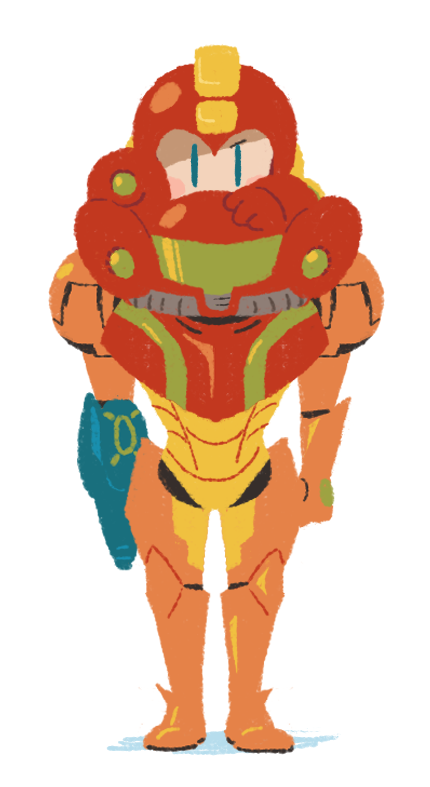 samus aran and mega man (super smash bros. and 2 more) drawn by hakusoto