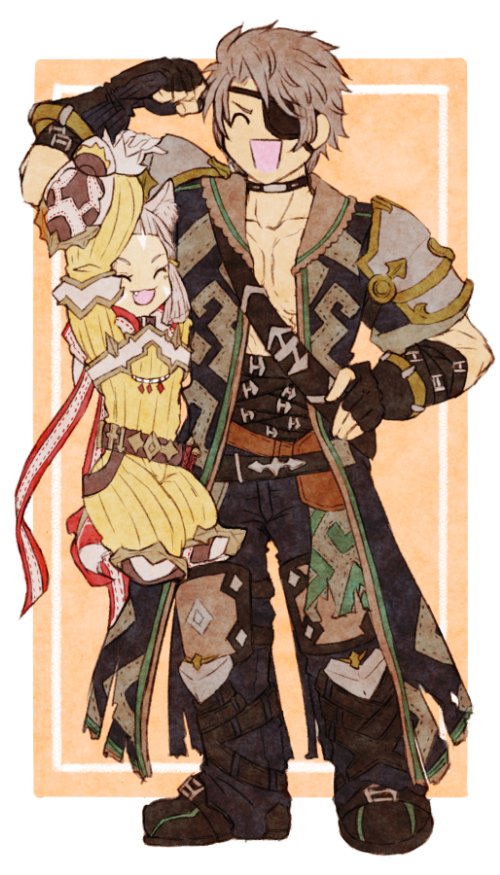 nia and zeke von genbu (xenoblade chronicles and 1 more) drawn by asozan_(cocomil)