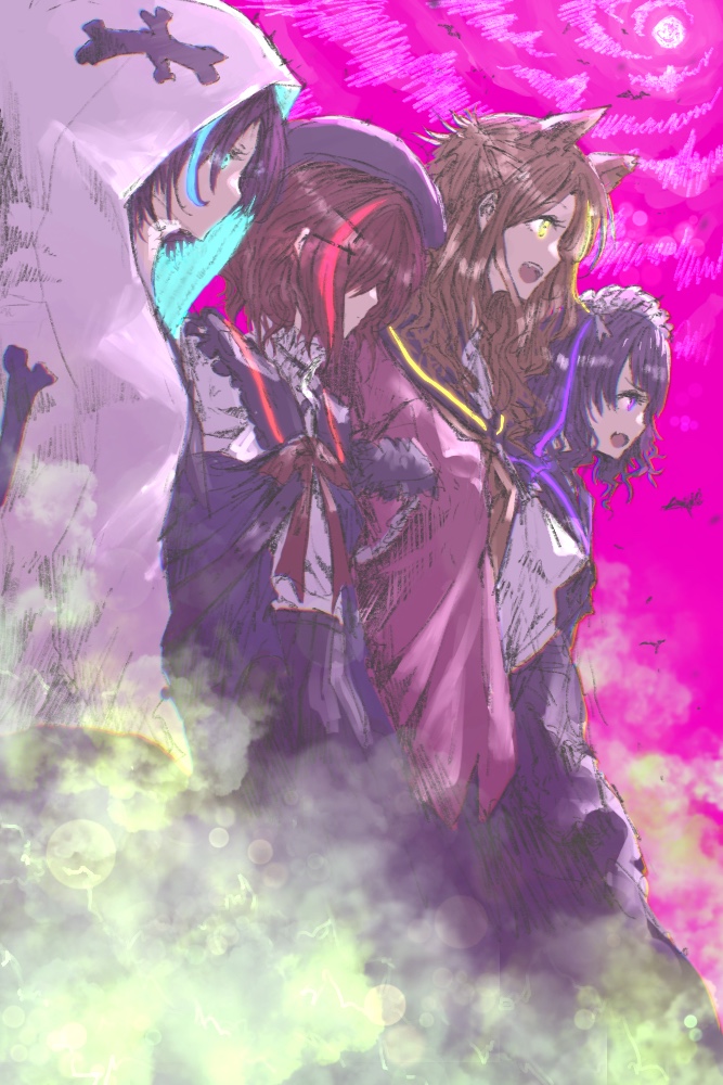 higuchi madoka, asakura toru, fukumaru koito, and ichikawa hinana (idolmaster and 1 more) drawn by yukimochi_(yume)