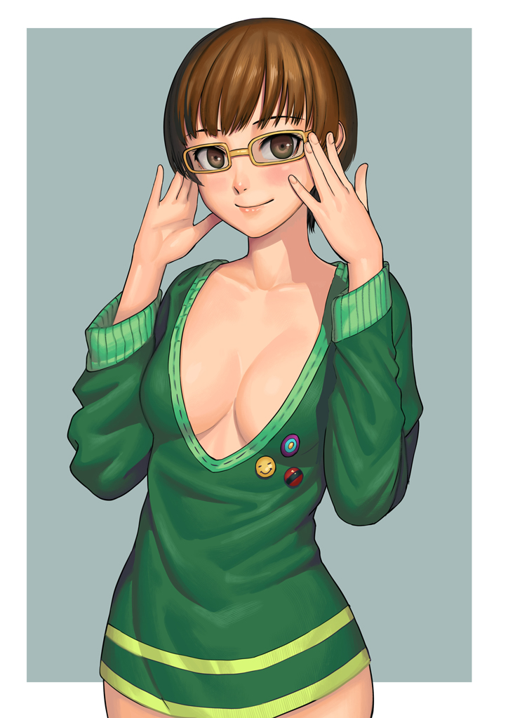 satonaka chie (persona and 1 more) drawn by lasterk