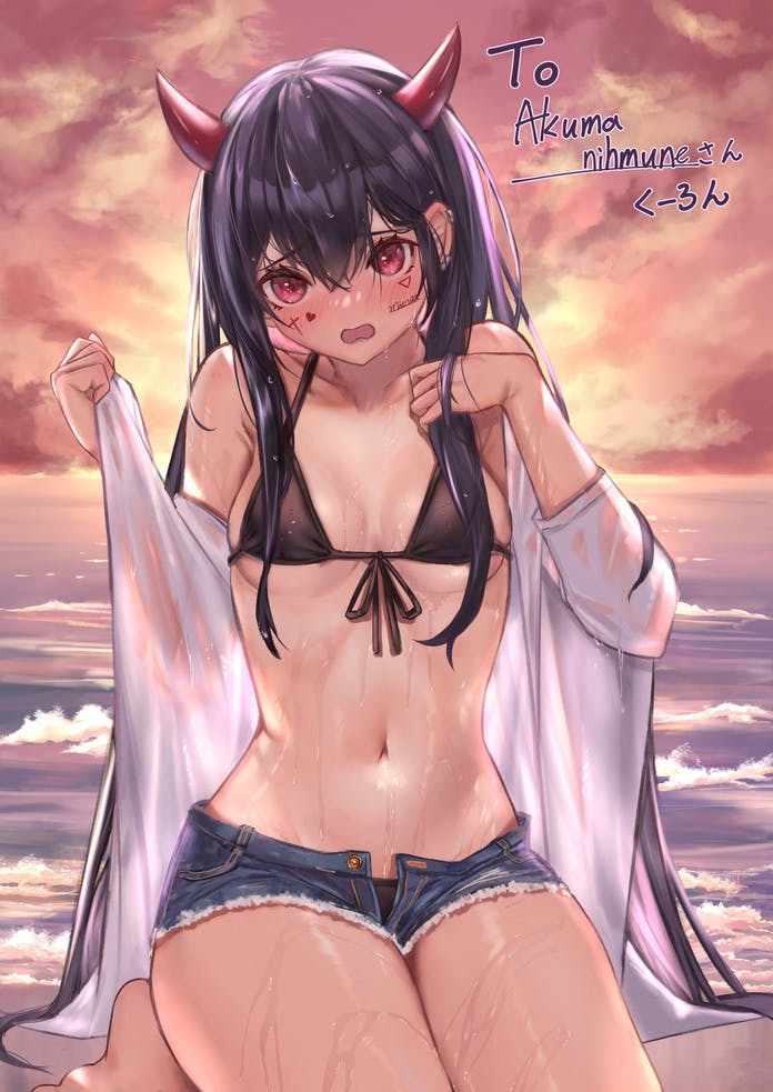 akuma nihmune (indie virtual youtuber) drawn by arenoyoni