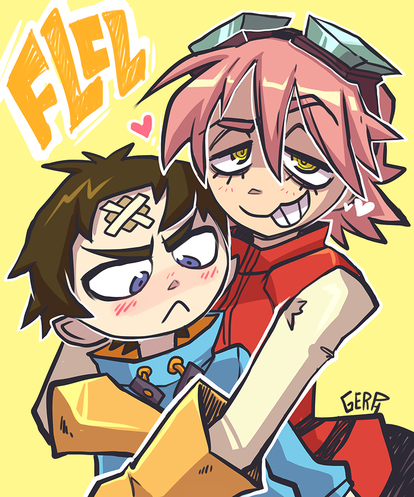 haruhara haruko and nandaba naota (flcl) drawn by gerph