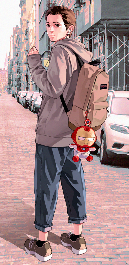 iron man and peter parker (marvel and 1 more) drawn by redcokk