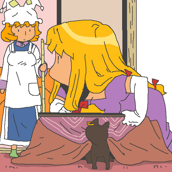 yakumo yukari, yakumo ran, and chen (touhou) drawn by onikobe_rin