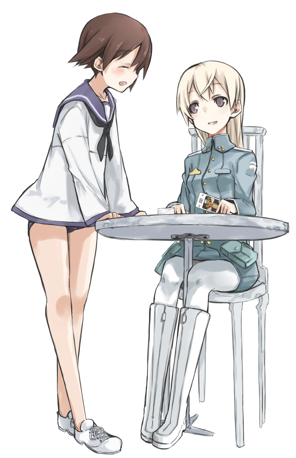 eila ilmatar juutilainen and miyafuji yoshika (world witches series and 1 more) drawn by sasaki_kouhei