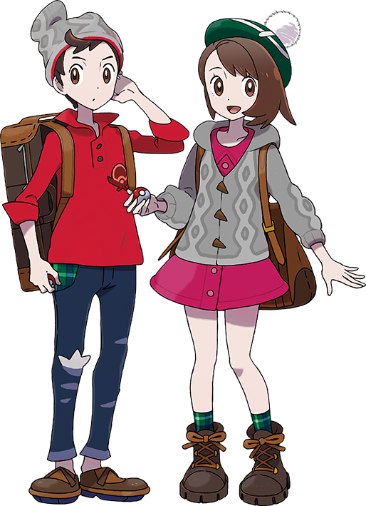 gloria and victor (pokemon and 1 more) drawn by oomura_yuusuke