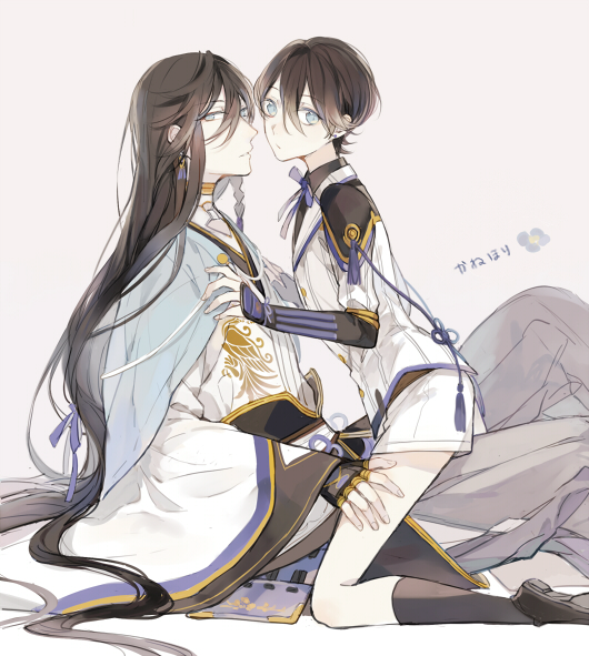 izumi-no-kami kanesada and horikawa kunihiro (touken ranbu) drawn by seuga