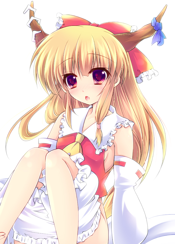 hakurei reimu and ibuki suika (touhou) drawn by enjoy_mix