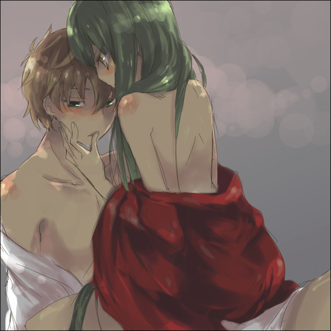 c.c. and kururugi suzaku (code geass) drawn by kl_(dgzonbi)