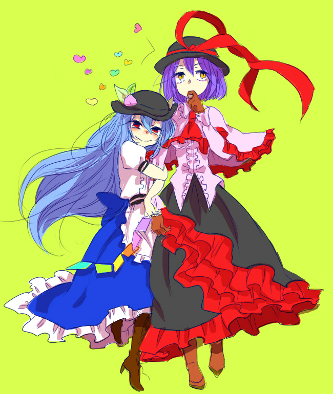 hinanawi tenshi and nagae iku (touhou) drawn by shimana_(cs-ts-az)