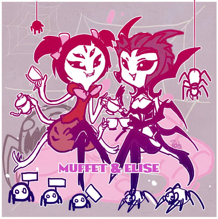 muffet and elise (league of legends and 1 more) drawn by aa2233a