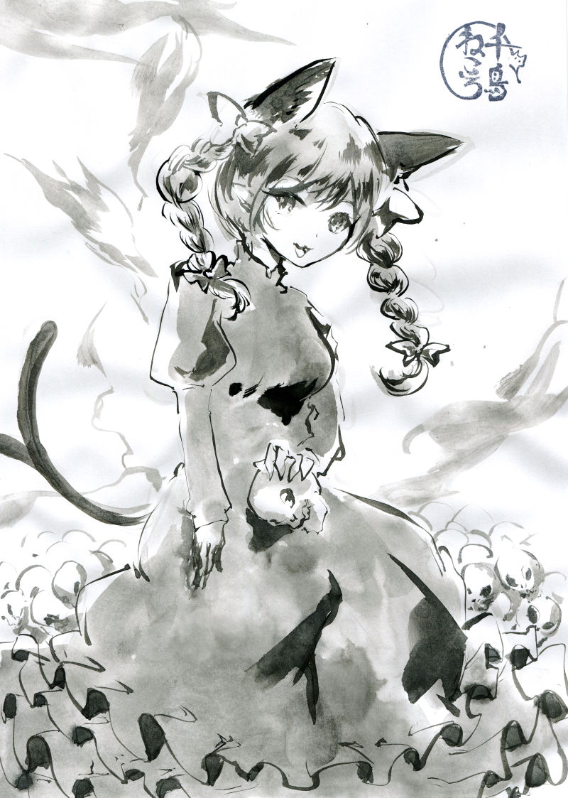 kaenbyou rin (touhou) drawn by chidori_nekoro
