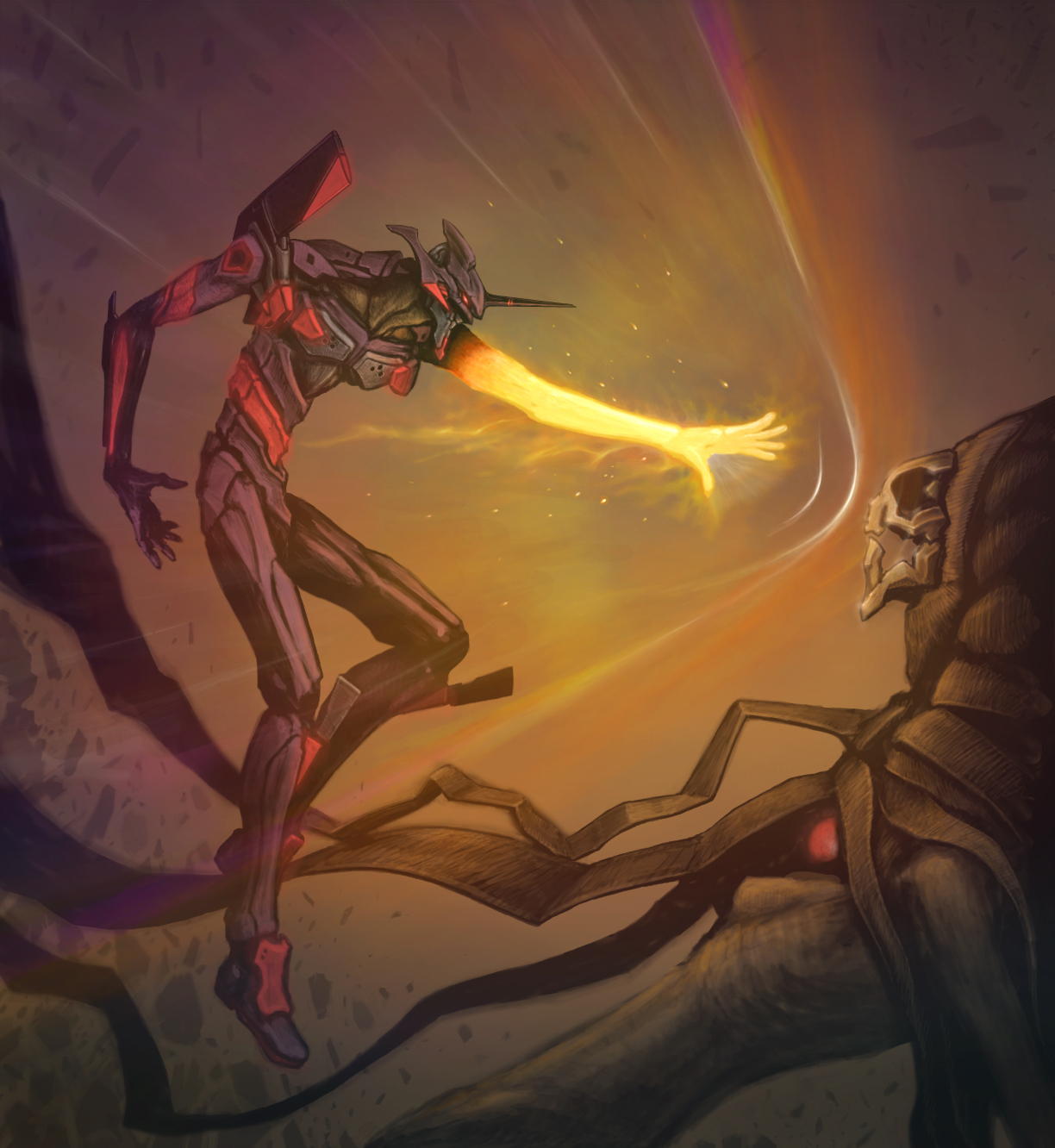 Evangelion Zeruel Fight Eva 01 Angel And Zeruel Neon Genesis Evangelion And 2 More Drawn By Katou Yuu Danbooru danbooru