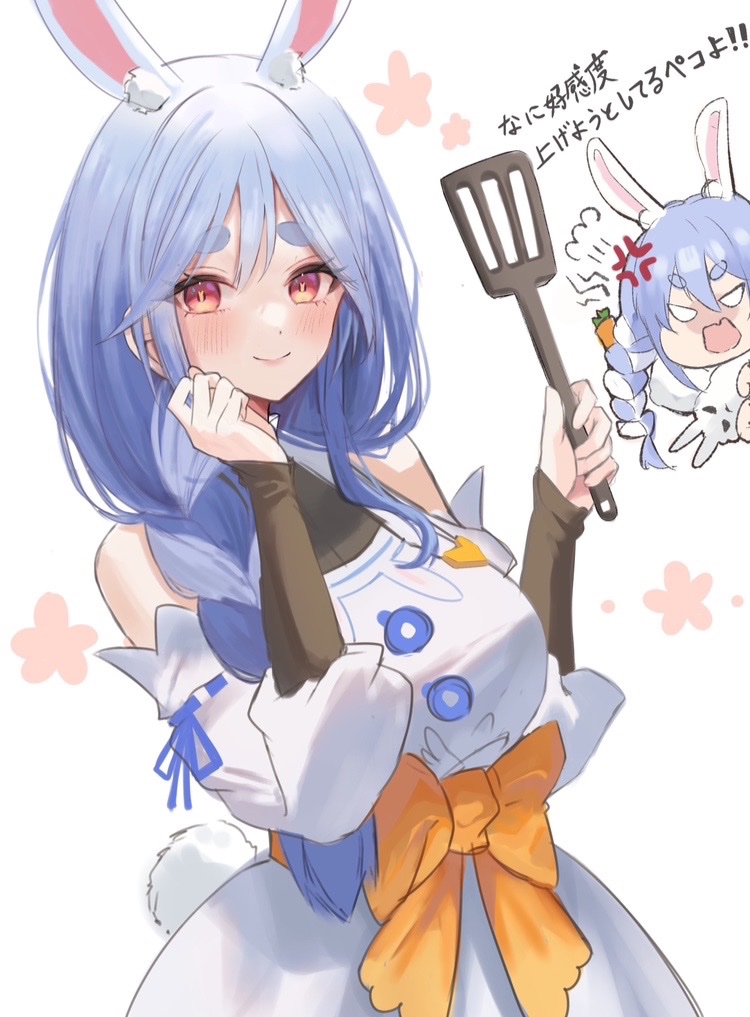 usada pekora, don-chan, and pekomama (hololive) drawn by nikoge_(25ge_dayo)