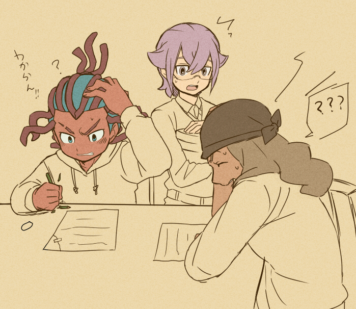 manabe jin'ichirou, kusaka ryuuji, and tetsukado shin (inazuma eleven and 2 more) drawn by petagon