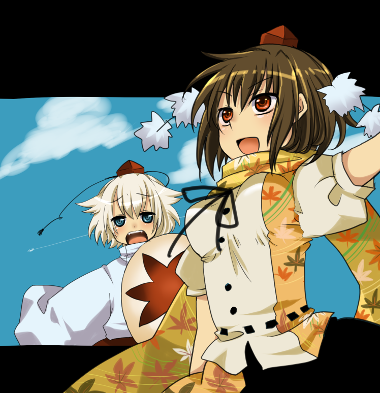 shameimaru aya and inubashiri momiji (touhou) drawn by kuzumiya_yuyu