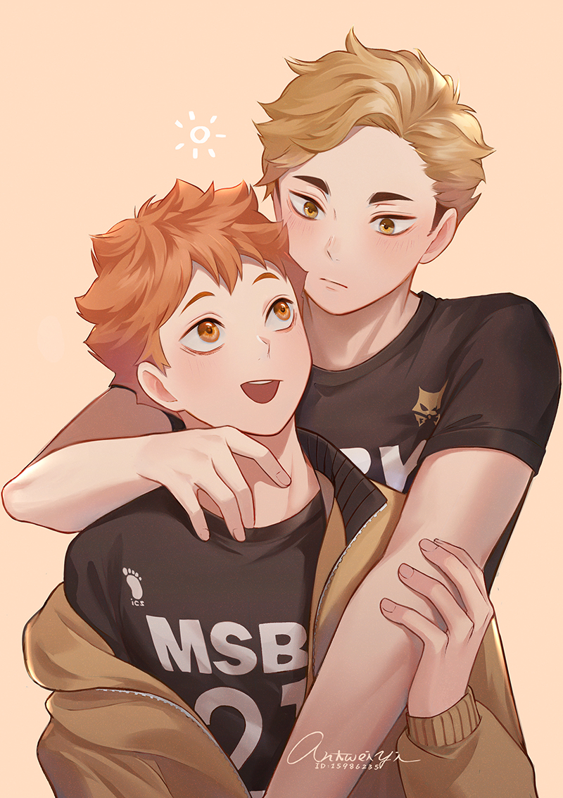 hinata shouyou and miya atsumu (haikyuu!!) drawn by antweiyi