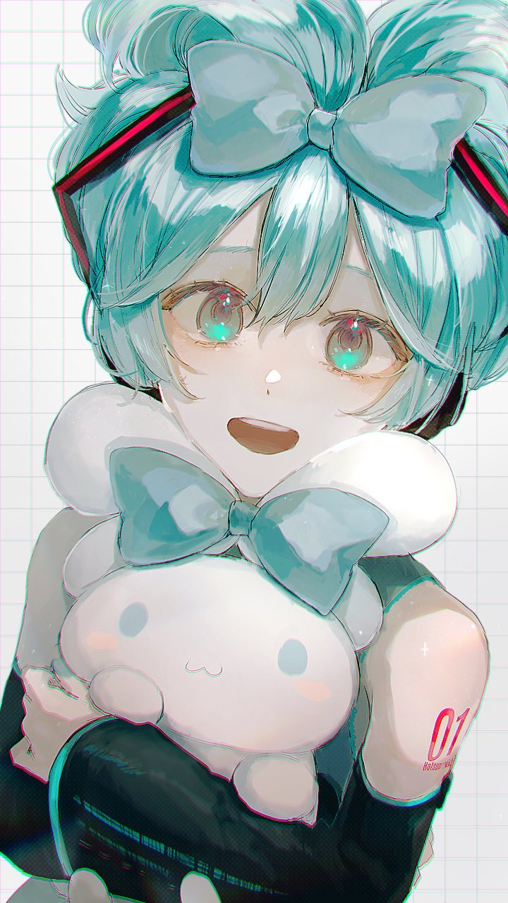 hatsune miku, cinnamoroll, and cinnamiku (vocaloid and 2 more) drawn by mochigome_23