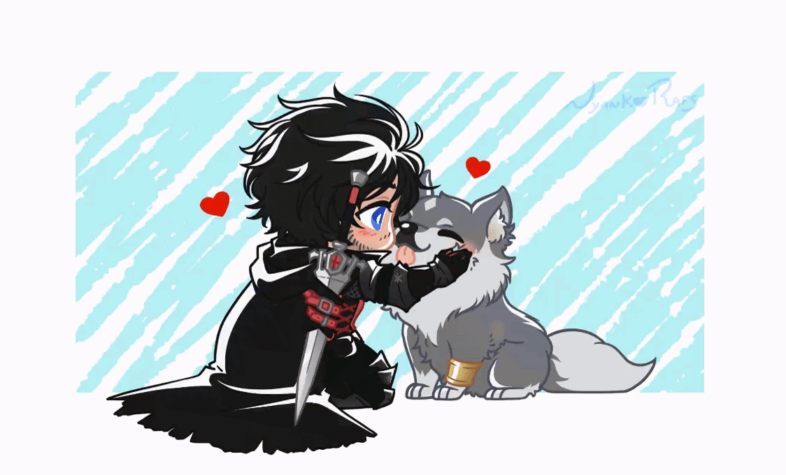 clive rosfield and torgal (final fantasy and 1 more) drawn by nyankorafs
