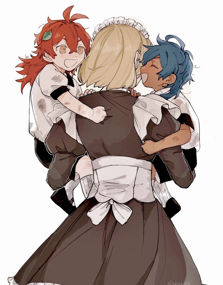 diluc, kaeya, and adelinde (genshin impact) drawn by takotakoone