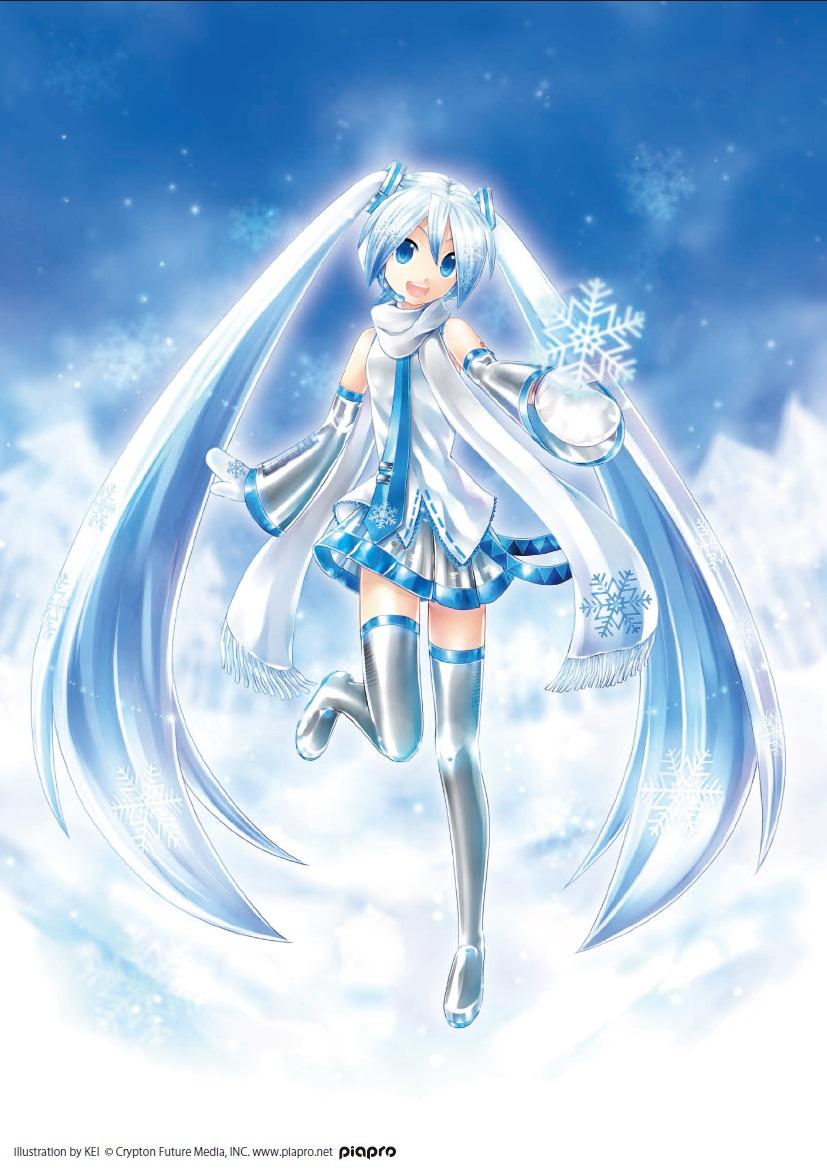 hatsune miku and yuki miku (vocaloid) drawn by kei_(keigarou)