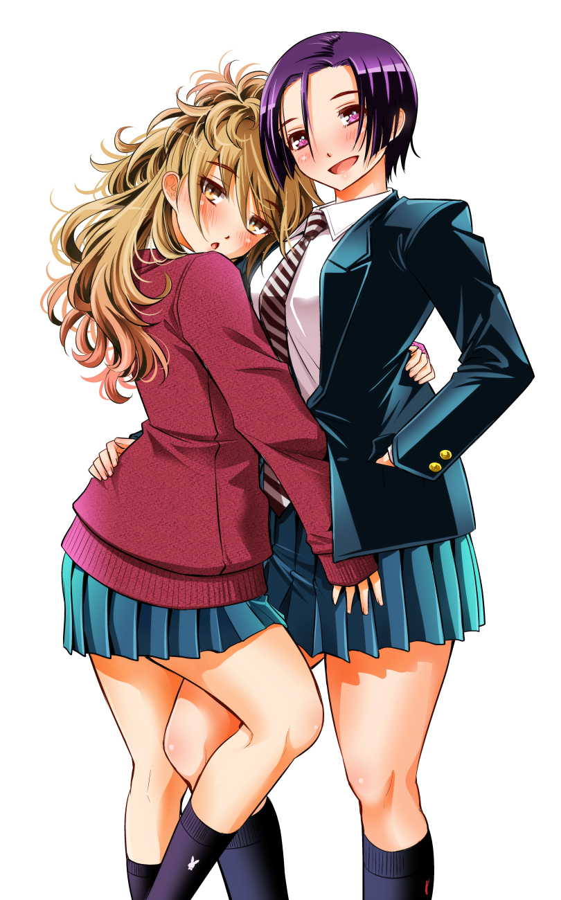 kodera aoi and nekomiya moe (yankee jk kuzuhana-chan) drawn by sogabe_toshinori